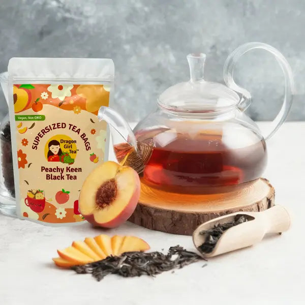 Peachy Keen Black Tea - Compostable Tea Bags Dragon Girl Tea