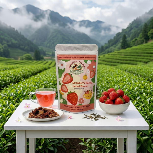Delicious Strawberry Nectar Herbal Tisane - Compostable Tea Bags