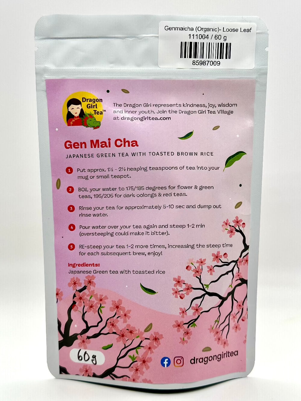 Genmaicha Organic Loose Leaf Dragon Girl Tea