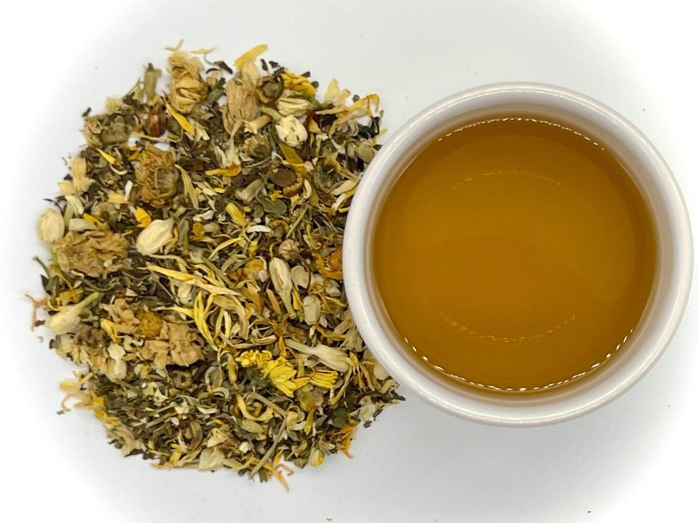 Tea and Cookies Box w/ Flower Power Mint Tea - Caffeine Free - Compostable Tea Bags