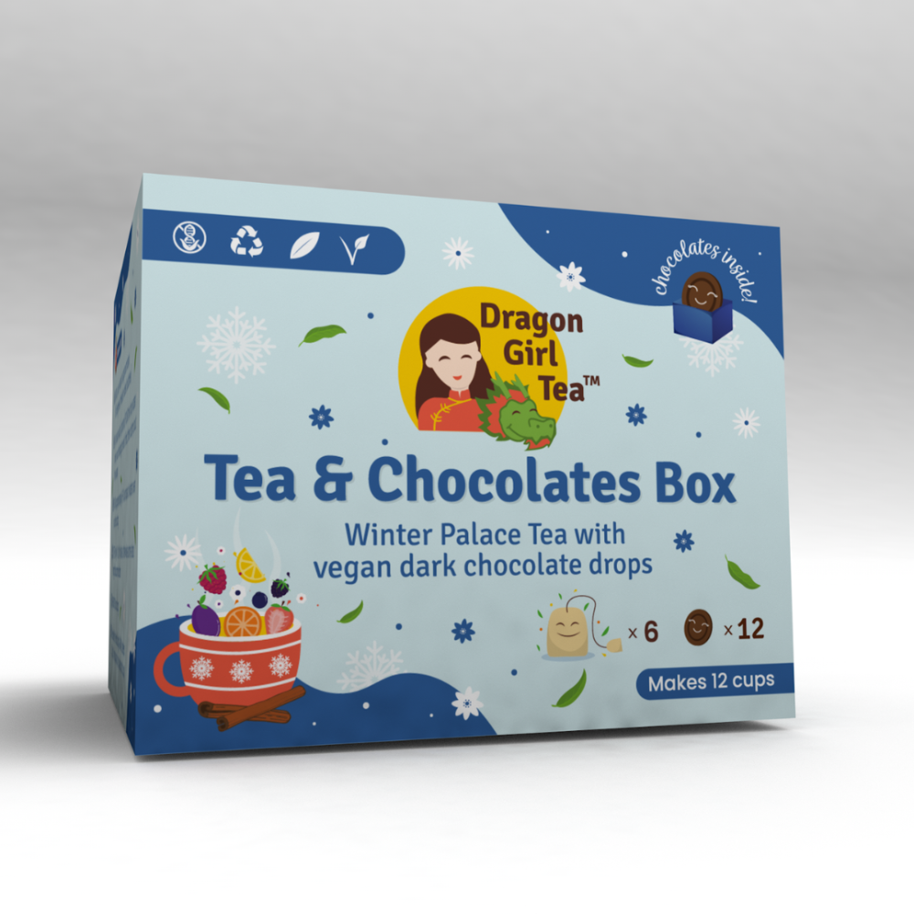 Tea and Chocolates Box w/ Winter Palace Tea - Compostable Tea Bags
