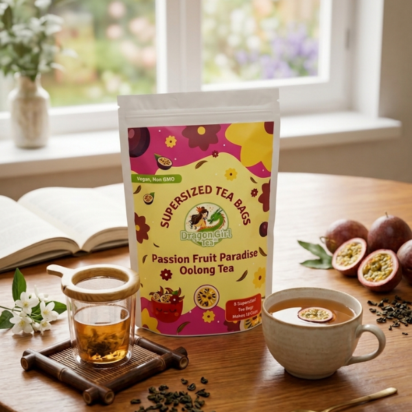 Passion Fruit Paradise Oolong Tea - Compostable Tea Bags Dragon Girl Tea