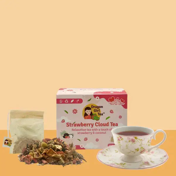 Strawberry Cloud Tea - Herbal Tea - Compostable Tea Bags Dragon Girl Tea