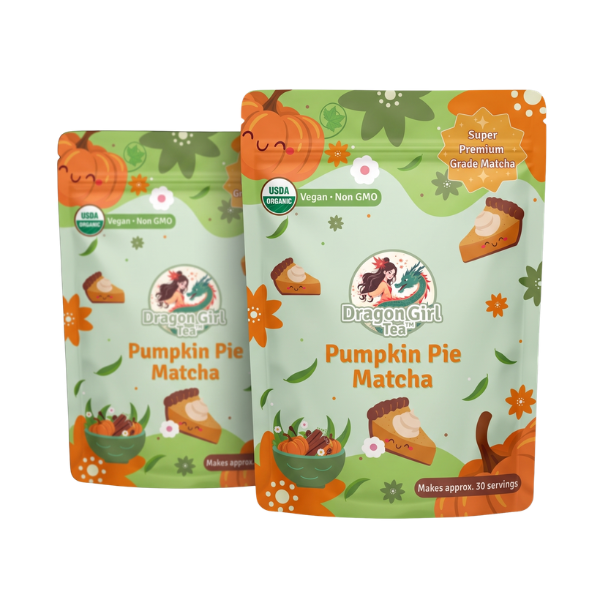 Pumpkin Pie vegan dessert matcha 1-pack pouch – Dragon Girl Tea