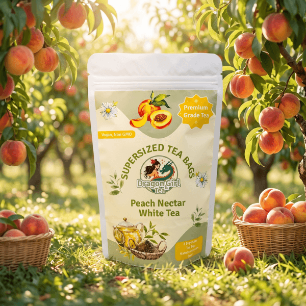 Peach Nectar White Tea - Compostable Tea Bags Dragon Girl Tea