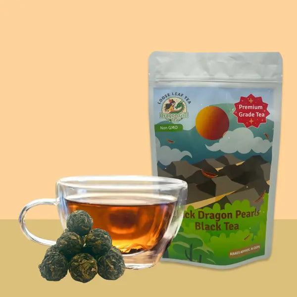 Black Dragon Pearls Black Tea - Loose Leaf Dragon Girl Tea