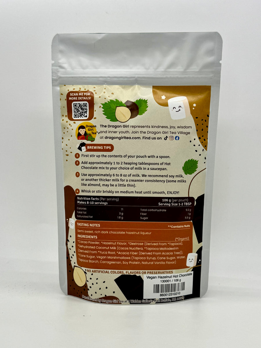 Vegan Hazelnut Dark Chocolate Hot Chocolate