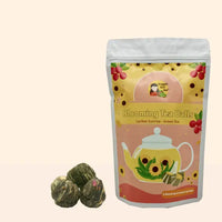Lychee Sunrise Green Tea - 6 Blooming Tea Balls Dragon Girl Tea