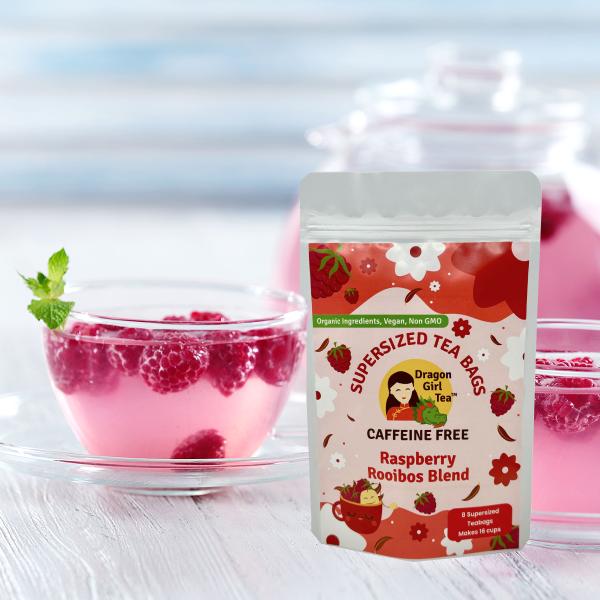 Raspberry Rooibos Blend - Compostable Tea Bags - Caffeine Free