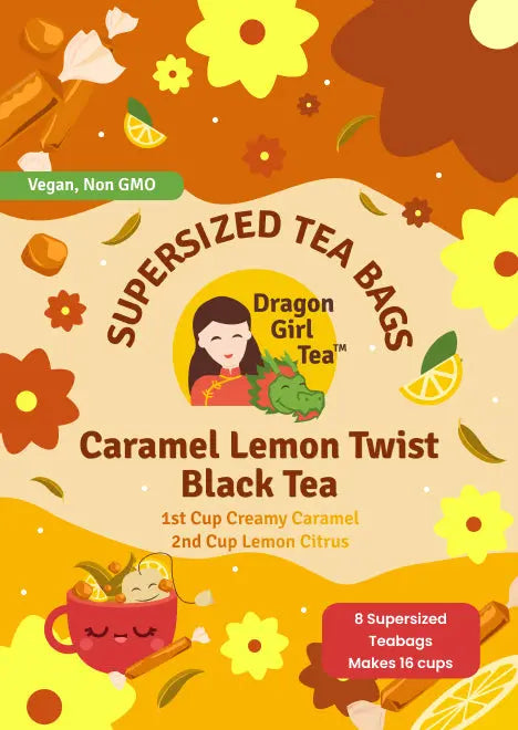 Caramel Lemon Twist Black Tea - Compostable Tea Bags Dragon Girl Tea