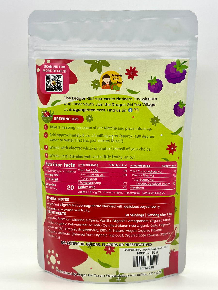Pomegranate Berry Delight Matcha (Organic) - Large Size