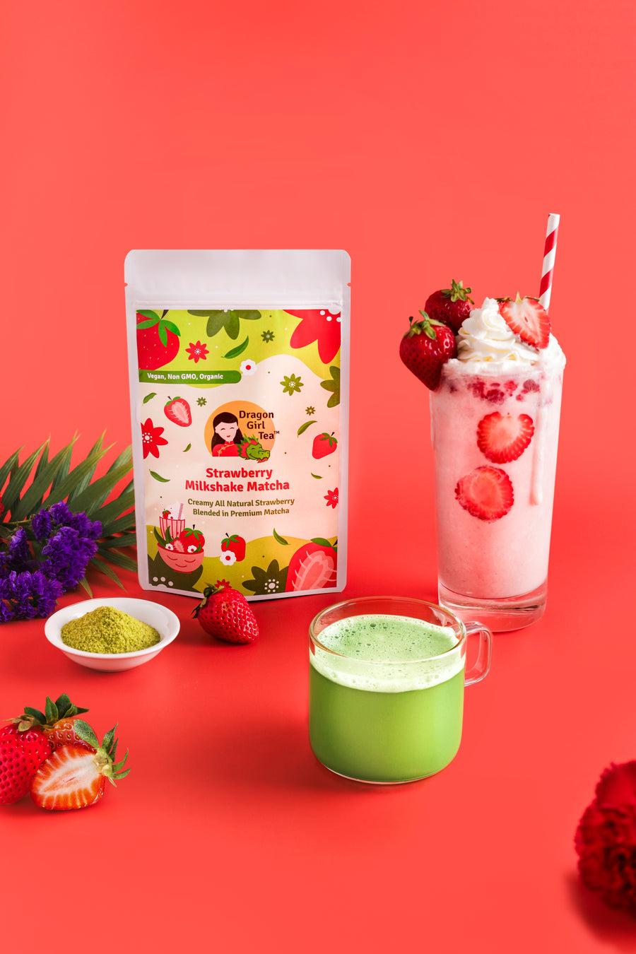 Strawberry Milkshake Matcha (Organic) - Large Size