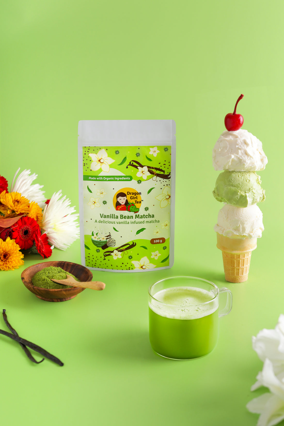 Vanilla Bean Matcha (Organic) - Large Size