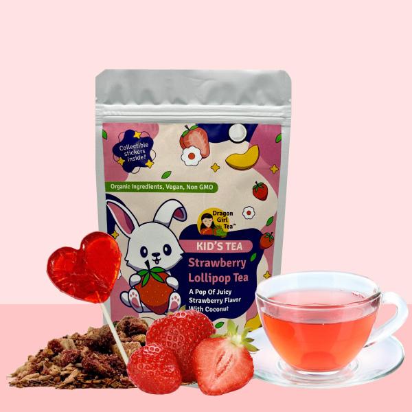 Strawberry Lollipop - Kid's Tea - Caffeine Free - Compostable Tea Bags