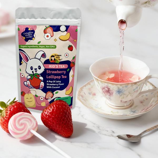 Strawberry Lollipop - Kid's Tea - Caffeine Free - Compostable Tea Bags