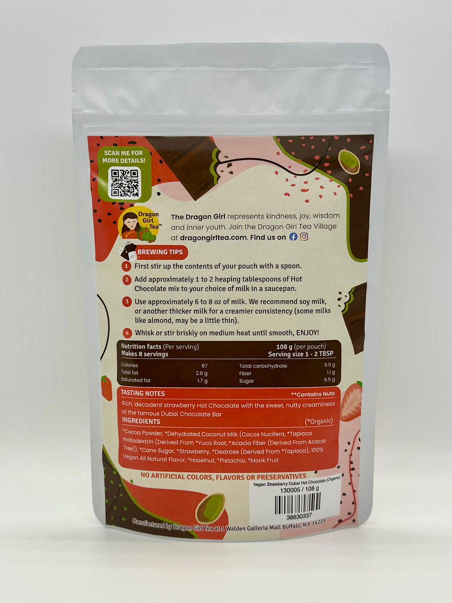 Vegan Strawberry Dubai Hot Chocolate (Organic)