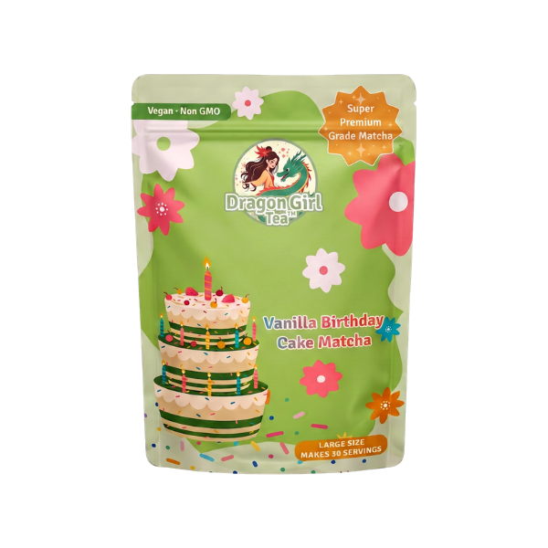 Vanilla Birthday Cake Matcha, single pouch — Dragon Girl Tea